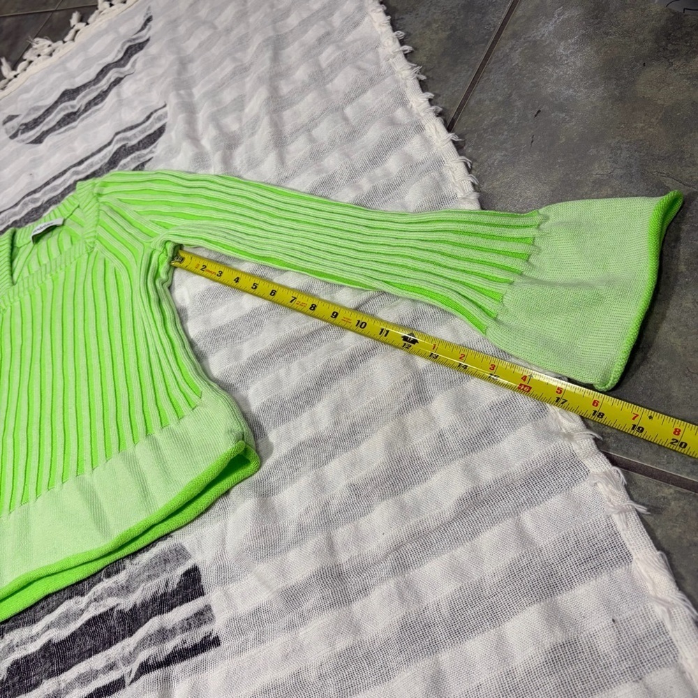 Rodebjer Eshe Rib Knitted Sweater In Techno Green Sz S Funky Retro Party EUC - Picture 9 of 9